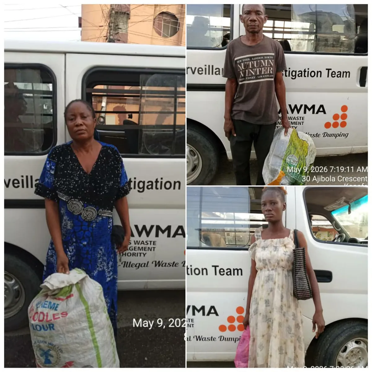 Nigeria! 2026 LAWMA arrests three for illegal waste dumping in Lagos, Edo Demolishes Suspected Kidnappers’ Hideout In Ubiaja In Security Crackdown, Police arrest repatriate ‘Chinese fugitive over $245 million ponzi scheme’, DSS arraigns influencer over alleged attempt to incite soldiers, Mob kills two in Bauchi as police arrest three suspects, Gunmen invade OOU carts away phones belongings, Police arrest ex-BBNaija winner Ilebaye’s father over assault after viral video, EFCC Arraigns Man for Issuance of N16.5m Dud Cheque, EFCC Arraigns One for Alleged N20m Cattle Fraud in Gombe, Uganda Arrests 2 Nigerian Accomplices Over Alleged Drug Trafficking, Troops Bust Illegal Arms Factories In Plateau, Three dead as rival cult groups clash in Benue, So-Safe Corps Foils Cattle Rustling in Ogun, EFCC Arrests Three Suspected Illegal Gold Miners in Maiduguri, EFCC Arraigns Ex-Convict for Alleged N12m Theft in Lagos, Police Confirm 23 Dead 108 Injured In Maiduguri Multiple Suicide Bombings, A timeline of attacks in Nigeria’s northeastern Borno state, Court convicts 10 Filipinos of cocaine trafficking fines them $6m, DSS arrests suspected gunrunner with ‘832 rounds of ammunition’, Court jails three for 10 years over arms trafficking in Taraba, Man arrested over unlawful possession of 4 human heads in Sagamu, EFCC Arrests Kannywood Star Samha Inuwa for Alleged Naira Mutilation, Kwara Attacks: 78 Corpses Given Mass Burial As 35 Persons Abducted, Bandits Strike Kaduna Community Abduct Widow’s Two Daughters, Police file charge against activists for ‘abusive songs’ during anti-demolition protest in Lagos, 13 Brigade Troops Arrest Suspected Gun Runner Recover 245 Cartridges In Cross River, Driver in Anthony Joshua accident charged for reckless driving, granted N5m bail, JUST-IN: Bandits Set Market Ablaze Kill 30 Abduct Scores In Niger