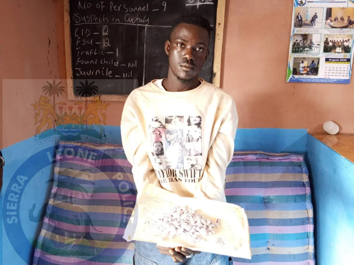 Sierra Leone! Cannabis Sativa “Jamba”, Transit Hub for Drug Trafficking, Alleged Le54150 Theft, Attacker Disguised as Woman, 287 Wraps of Kush, Over 20 Sierra Leoneans Trapped in Alleged Human Trafficking Scheme in The Gambia, Three Reportedly Confess as Eight Accused Face Witchcraft Allegations in Freetown, Wife Caught Smuggling Drugs to Husband at Pademba Road Bags 45 Years Imprisonment, Police Officer Two Others to Face High Court Over Alleged $300000 Robbery And Kidnapping Plot, Herbalist Arrested in Bo Over Alleged Child Abuse and Death Threats, Secrets Threats and Tragedy: Inside The Shocking Death of a 16-Year-Old School Girl in Port Loko, Suspected Drug Traffickers and Arms Dealer Arrested in Police Raids, Murder Suspect Committed to High Court for Trial, POLICE INTERCEPT SUSPECTED KUSH AT NGELEHUN CHECKPOINT, Mile 38 Checkpoint Police Arrest Suspected Cannabis Concealed in Vehicle, Woman Arrested With 107 Wraps of Suspected Kush in Kenema Village, Man Arrested With Alleged Free Healthcare Drugs at Mile 38 Checkpoint, Alleged Police Assault on Edwina Jamiru Sparks Public Concern, The High Court in Sierra Leone will hear a Murder case involving Joseph Lamin Steven, Man Arrested For Illegal Entry Into Sierra Leone, Two Liberian Women Sentenced to 35 Years Each for Drug Trafficking in Sierra Leone, Cannabis Consignment Seized at Maforkie Checkpoint Two Suspects in Police Custody, A joint team of police officers and the National President of Traditional Healers on Sunday 16th November 2025 arrested Sheku Dabor, Two Men Arrested with Dozens of Suspected Kush in Kenema, Police Arrest Seven Notorious Armed Robbers Linked to Makeni Fuel Station Attack, Makeni Police Lead Major Drug Raid — 123 Addicts Rescued and Taken to Rehabilitation Centre, Calaba Town Police Arrest Suspected Drug Dealer with 628 Wraps of Kush, SLP Steps Up War on Drugs — 130 Suspects Arrested in Nationwide Crackdown, Confusion as Elderly Woman Arrested With Kush in Makeni Fails to Appear in Court, Guinean Woman Arrested with 91 Parcels of Suspected Cocaine at Sierra Leone–Liberia Border, Calaba Town Community Demands Justice After Man Beaten to Death Over Alleged Fuel Theft, Deadly Mystery in Hastings as Three Perish